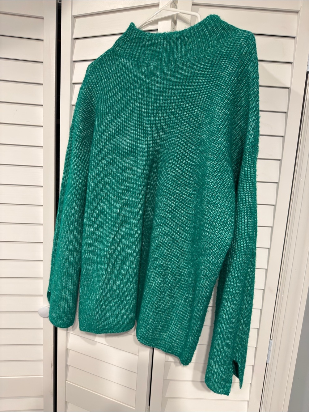 LOFT Teal Green Funnel Neck Sweater